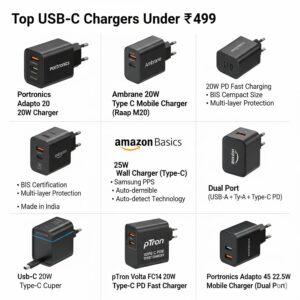 Best USB-C Chargers Under ₹499 in India – 2025 Guide